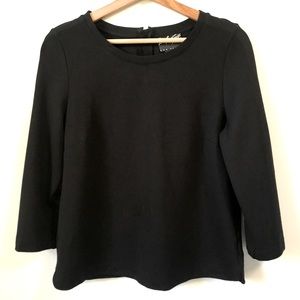Lord & Taylor Black 3/4 Sleeve Blouse Top, Size L